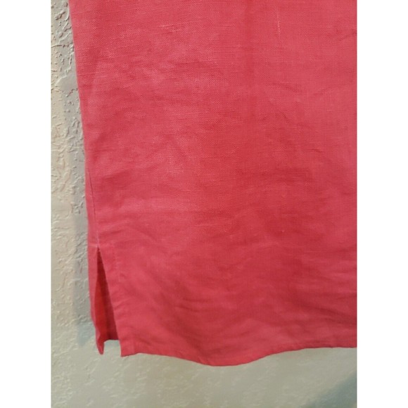 Susan Bristol Tunic 100% linen Sleeveless V-Neck Size Medium Coral - Picture 4 of 8